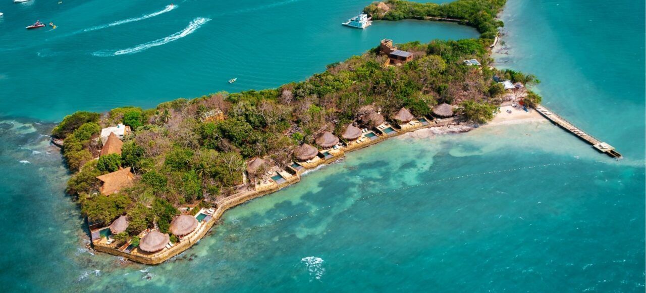 Bungalow privado del hotel Las Islas, Islas del Rosario, Caribe colombiano
